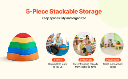 Montessori Balanceer Stapstenen Set - 5 Stuks Sensorisch Speelgoed